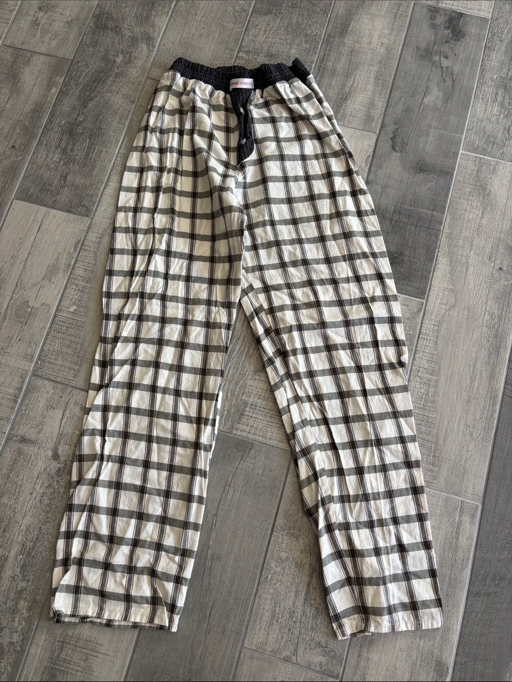 Woman Black & White Plaid Pajama pants